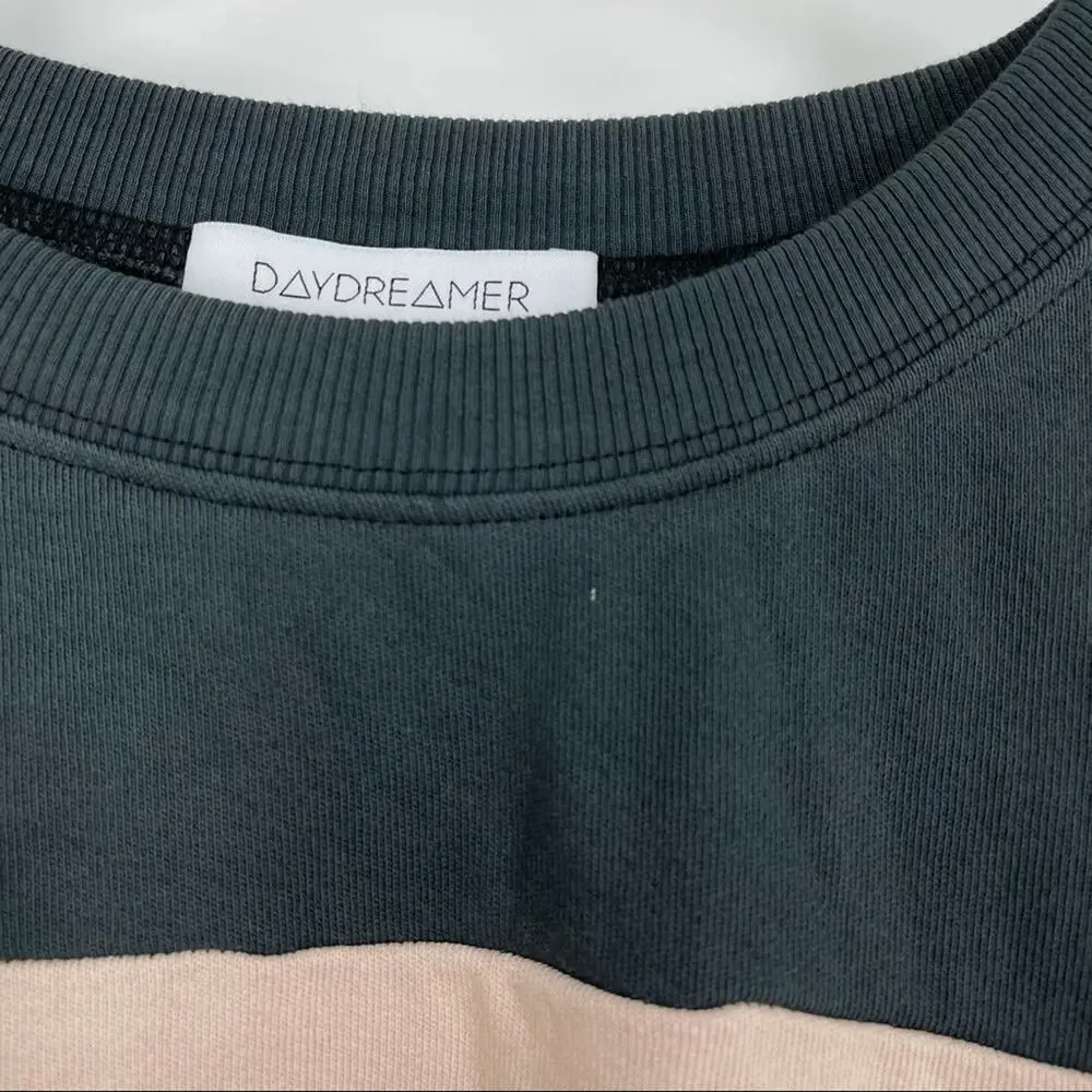 Daydreamer Colorblock Pullover Sweatshirt Small Blue‎ Pink